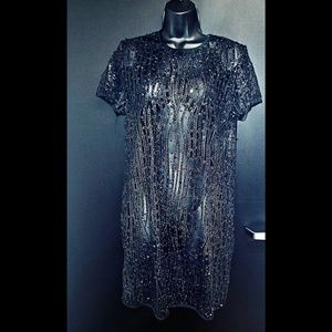 Neiman's sexy beaded sheer mini dress